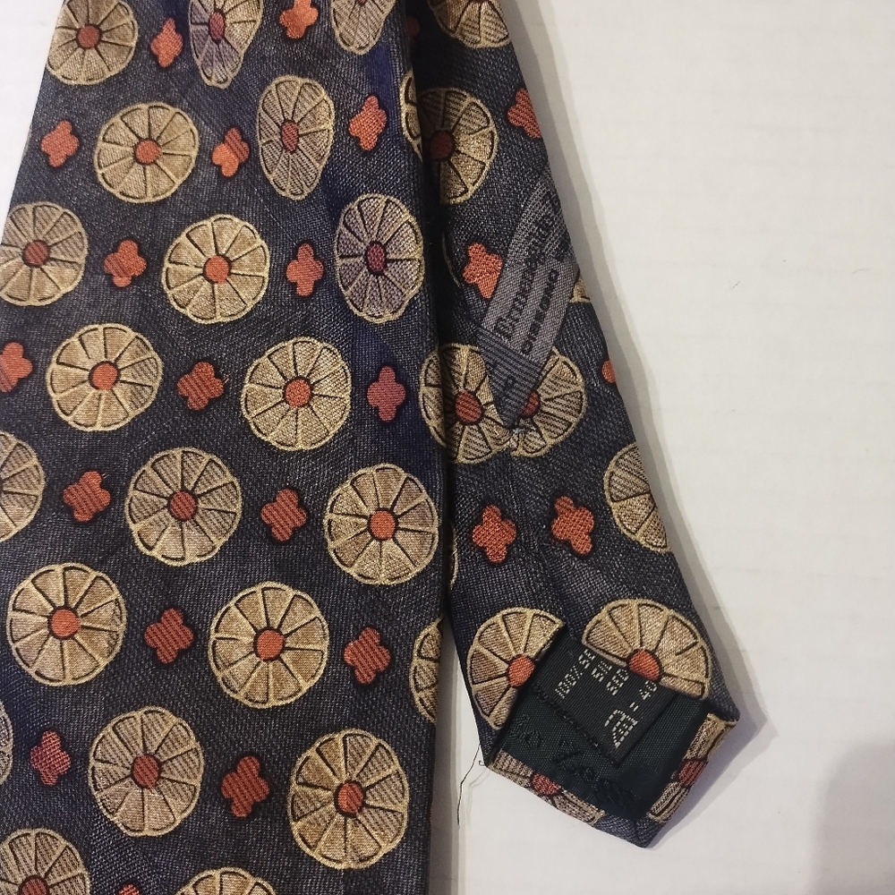 Ermenegildo Zegna Exclusivo Dark Gray Men's Patterned Tie - 59L